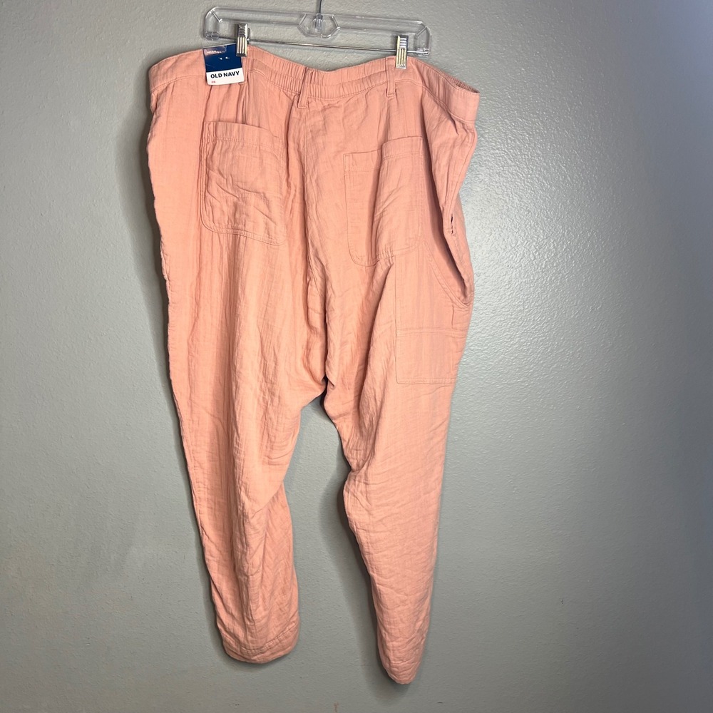 Old Navy Slouchy Tapered Coastal Pant Plus Size 26 High Rise Cotton Gauze  NWT‎ - Picture 7 of 8